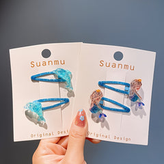 2pcs Mermaid Hair Clip Star Dolphin Hair Clip Headwear