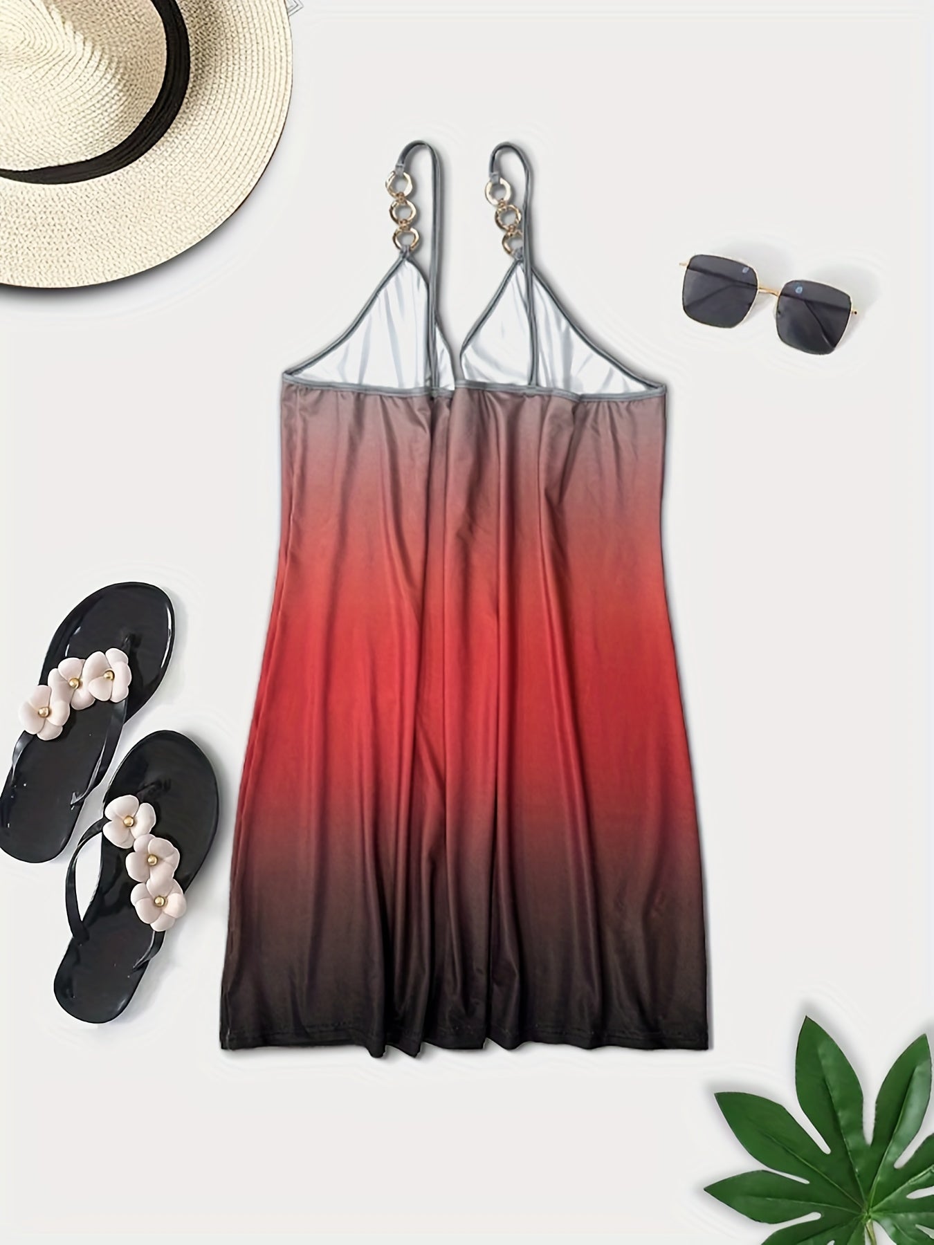 Ombre Print V Neck Mini Cami Dress
