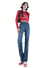 Casual High Waist Wide Leg Jeans