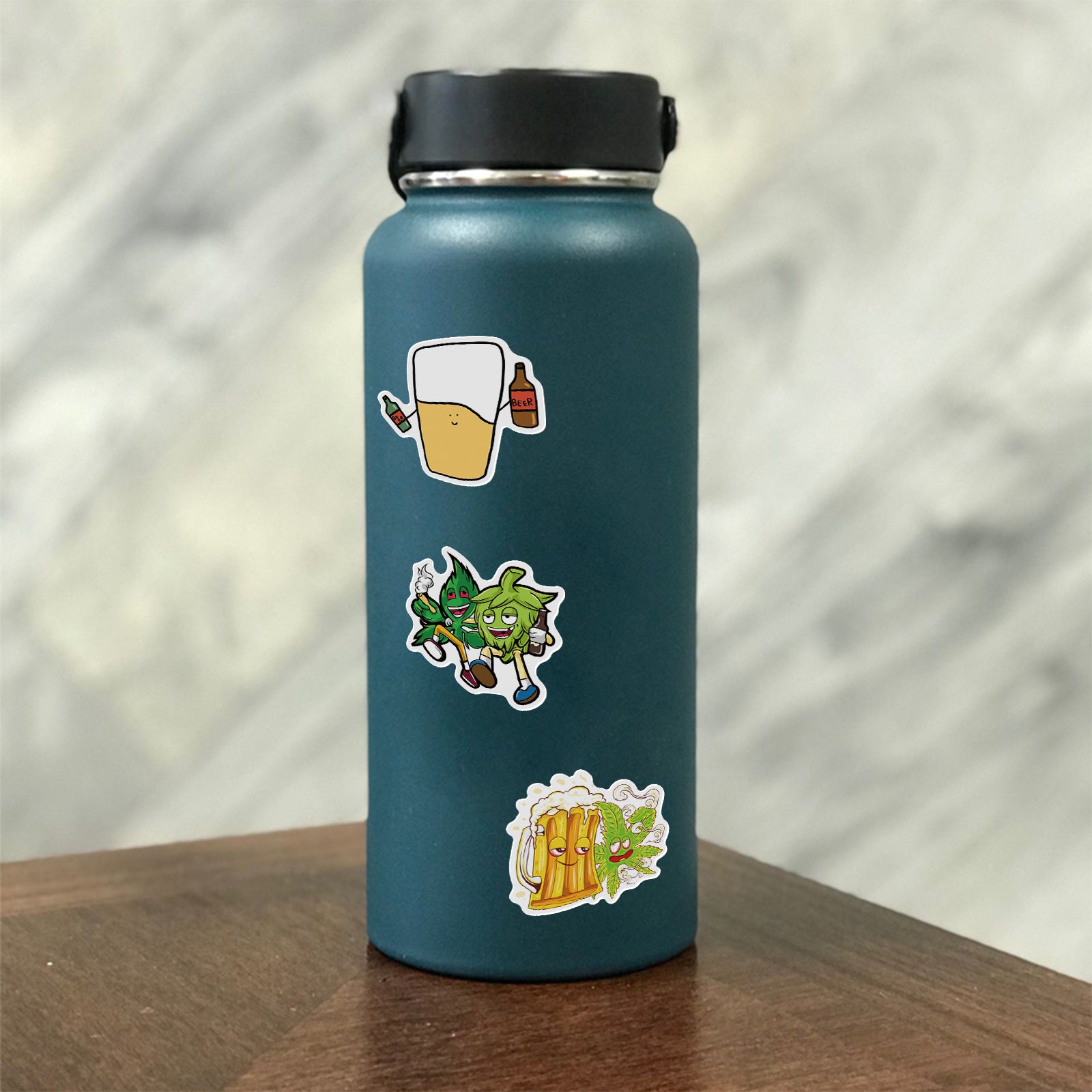 50pcs Beer Waterproof Stickers for Phone Cases Luggage PVC Doodle Decorations