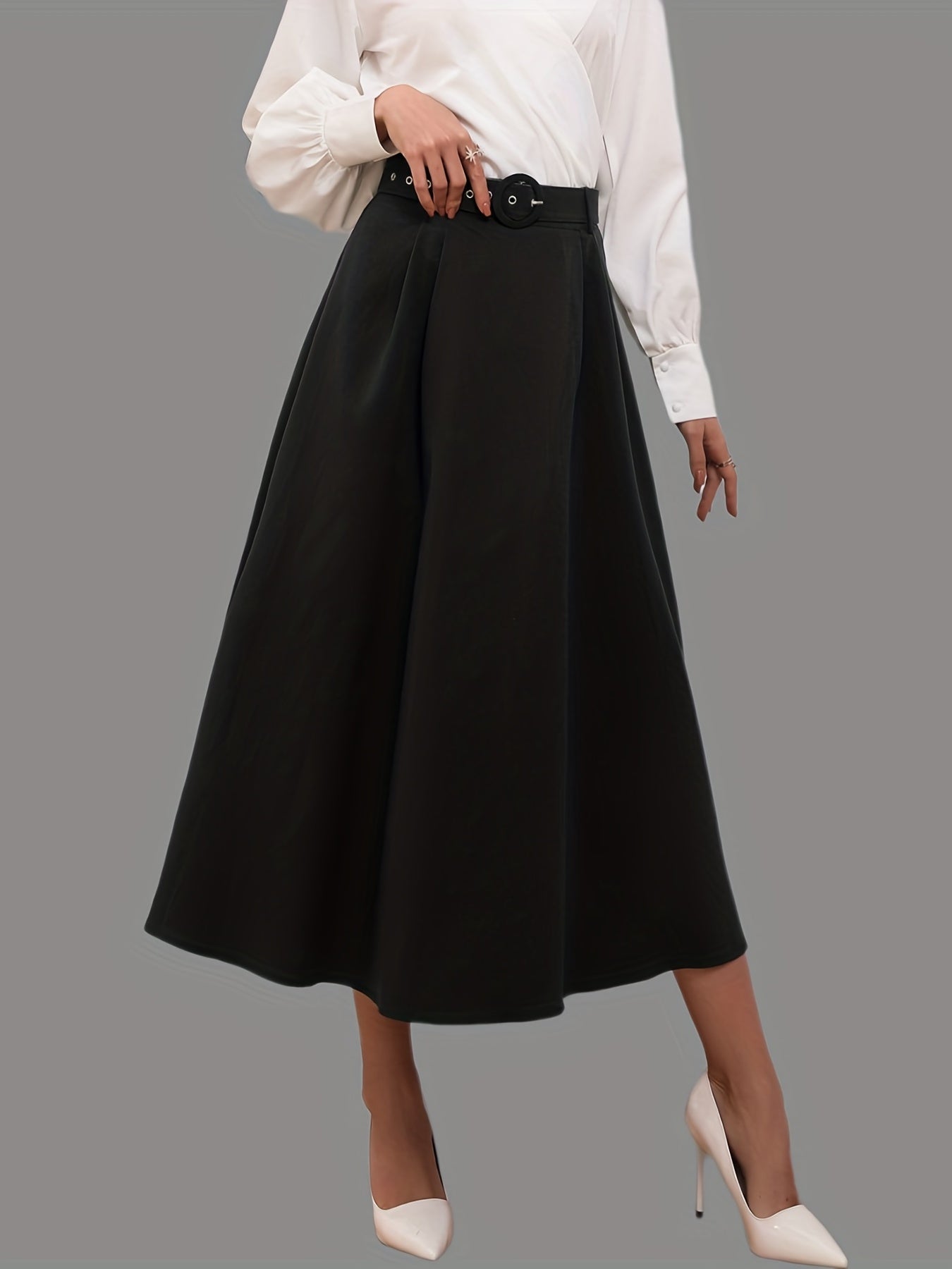 Solid A line Skirt Casual Skirt For Spring & Summer Women's Clothing
