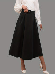 Solid A line Skirt Casual Skirt For Spring & Summer Women's Clothing