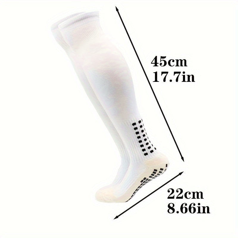 4 Pairs Non-slip Football Socks With Grip Pads Knee Soccer Socks