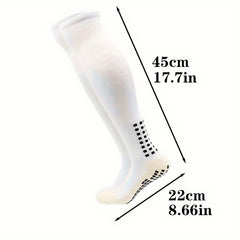 4 Pairs Non-slip Football Socks With Grip Pads Knee Soccer Socks