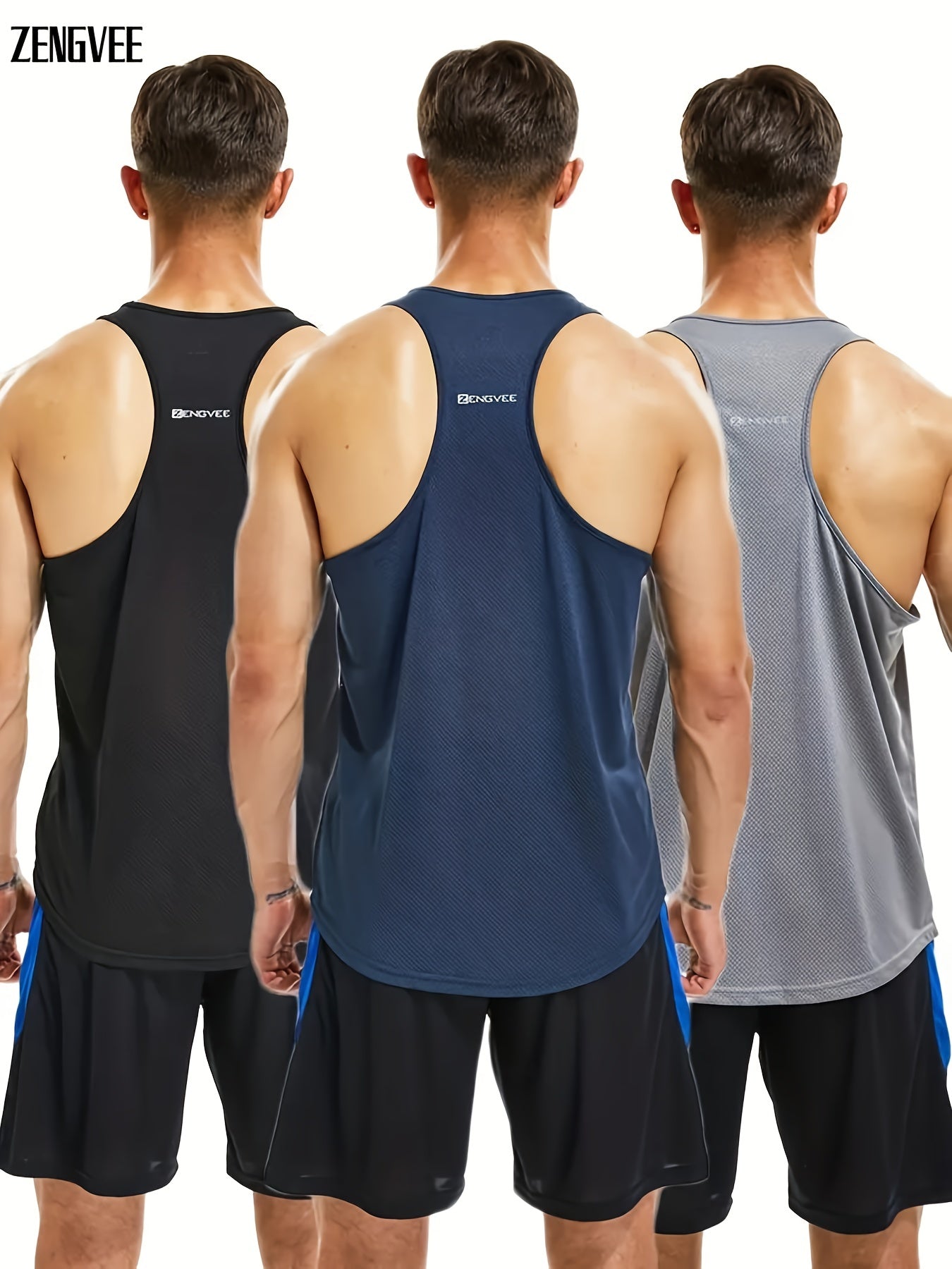 ZENGVEE Men's Gym Tank Tops Quick Dry Workout Bodybuilding Vest