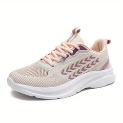 Women's Arrow Pattern Running Shoes Flying Woven Gym Lace Up Outdoor Sneakers
