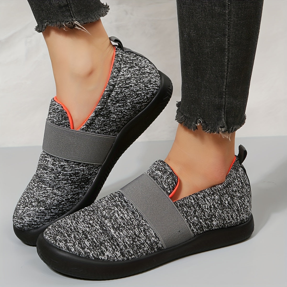 Women's Colorblock Mesh Slip On Sneakers Lightweight Outdoor Walking Shoes