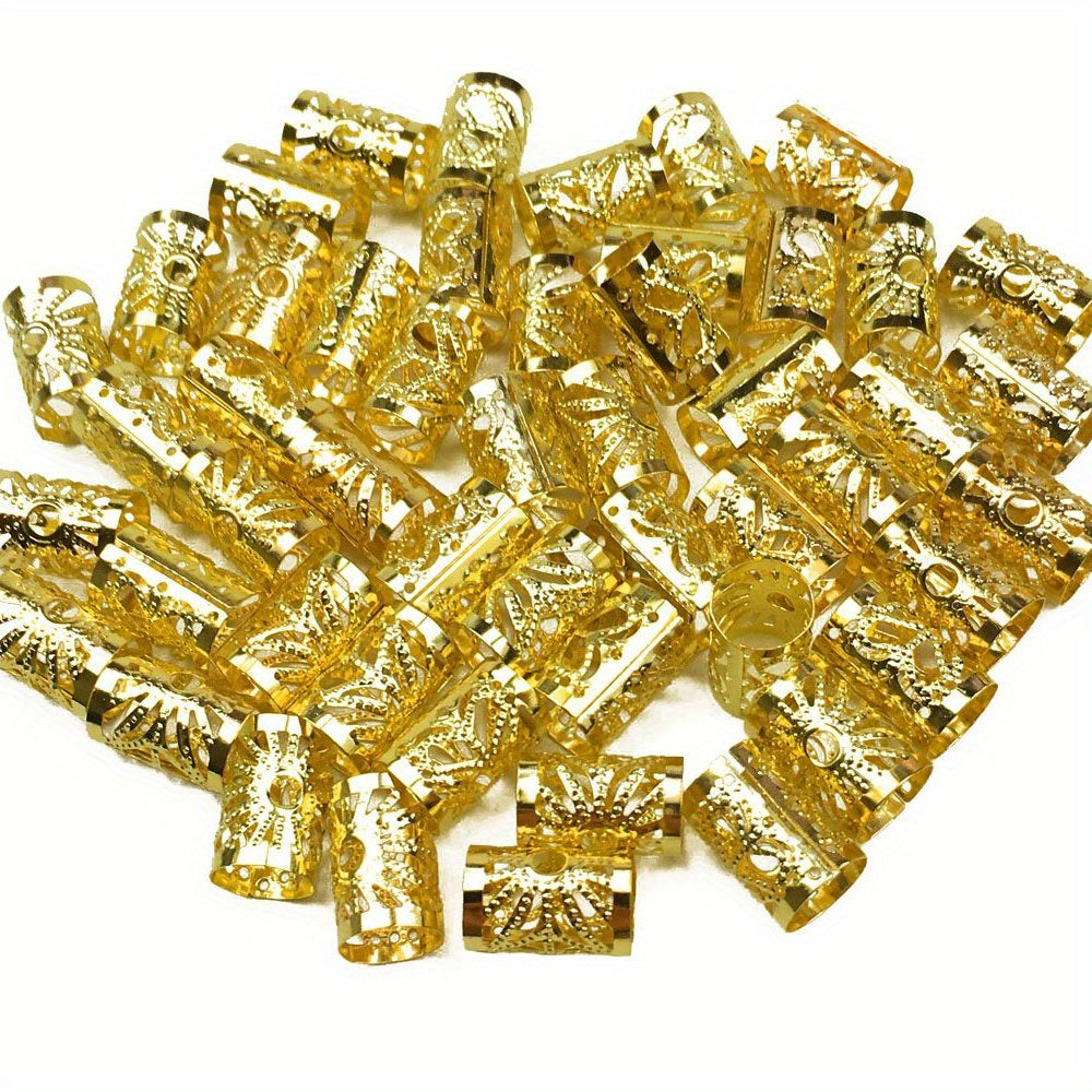 100pcs Beads Hair Braid Clips Hair Braiding Metal Cuffs Decoration