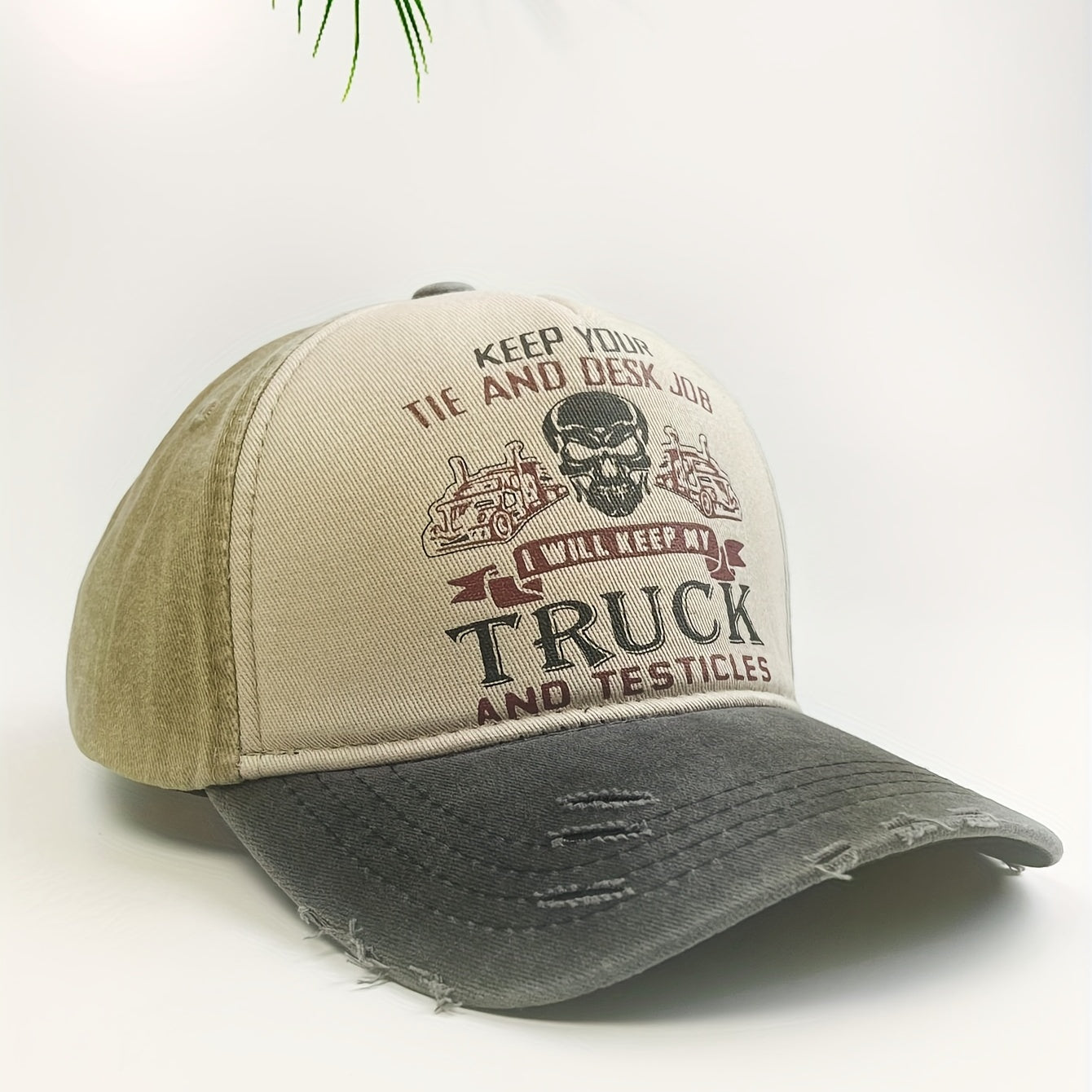 Skull Head Knight Print Denim Baseball Cap