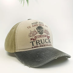 Skull Head Knight Print Denim Baseball Cap