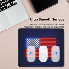 Neon American Flag Pattern Mouse Pad 20x24cm for Home Office Laptop