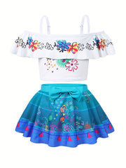 Toddler Girls Bikini Tankini Swimsuit Set Princess Cosplay Costume