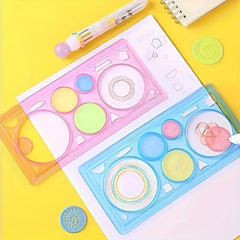 Geometric Drawing Tool for Art & School Learning Mixed Colors Ruler
