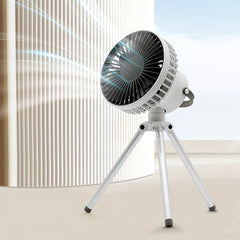 Portable USB Fan with Rechargeable Battery and LED Night Light