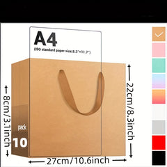 10 Brown Sturdy Shopping Bags Bulk Retail Boutique Wedding Favor