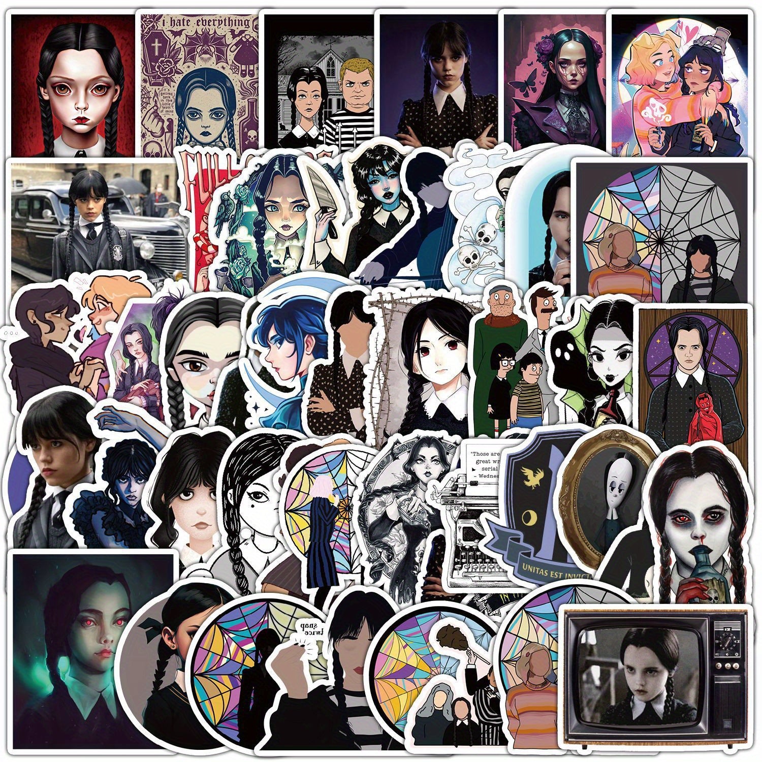 50pcs American TV Series Doodle Stickers Waterproof Stationery Stickers