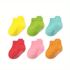 6 Pairs Girls Anti Skid Floor Socks Breathable Comfortable Ankle Socks