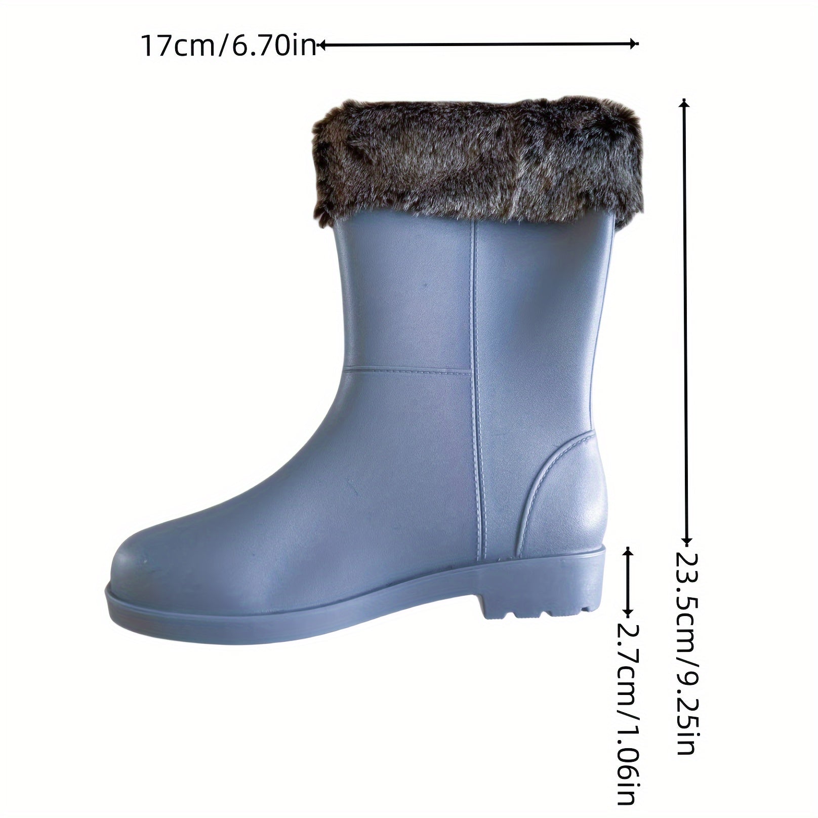 Women's Waterproof High Top Warm Rain Boots Non slip Outdoor Rain Boots