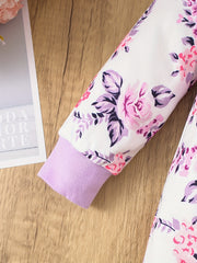 Baby Girls Floral Romper With Headscarf