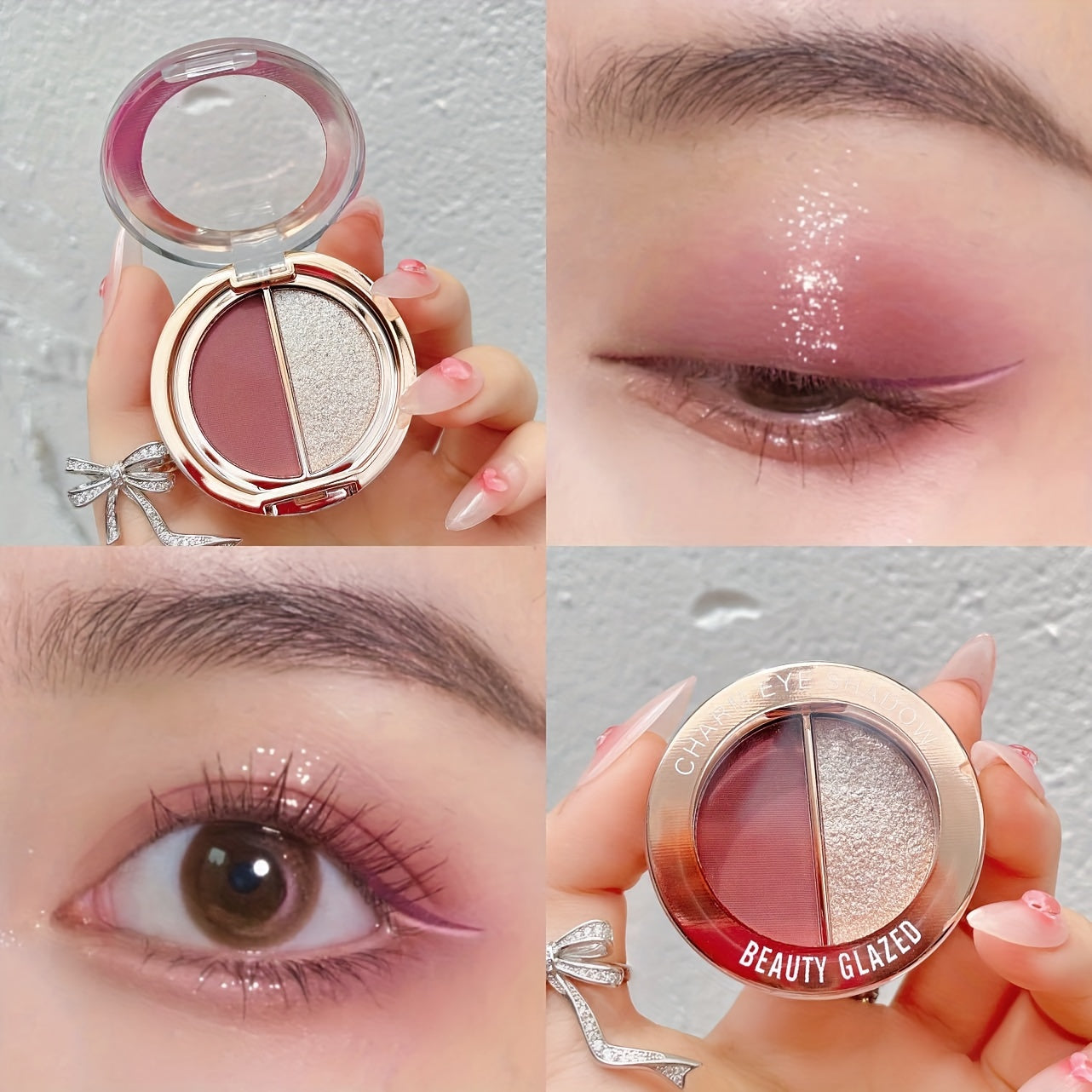 Macaron Gradient Eyeshadow Palette Matte Pearly Finish Purple Pink