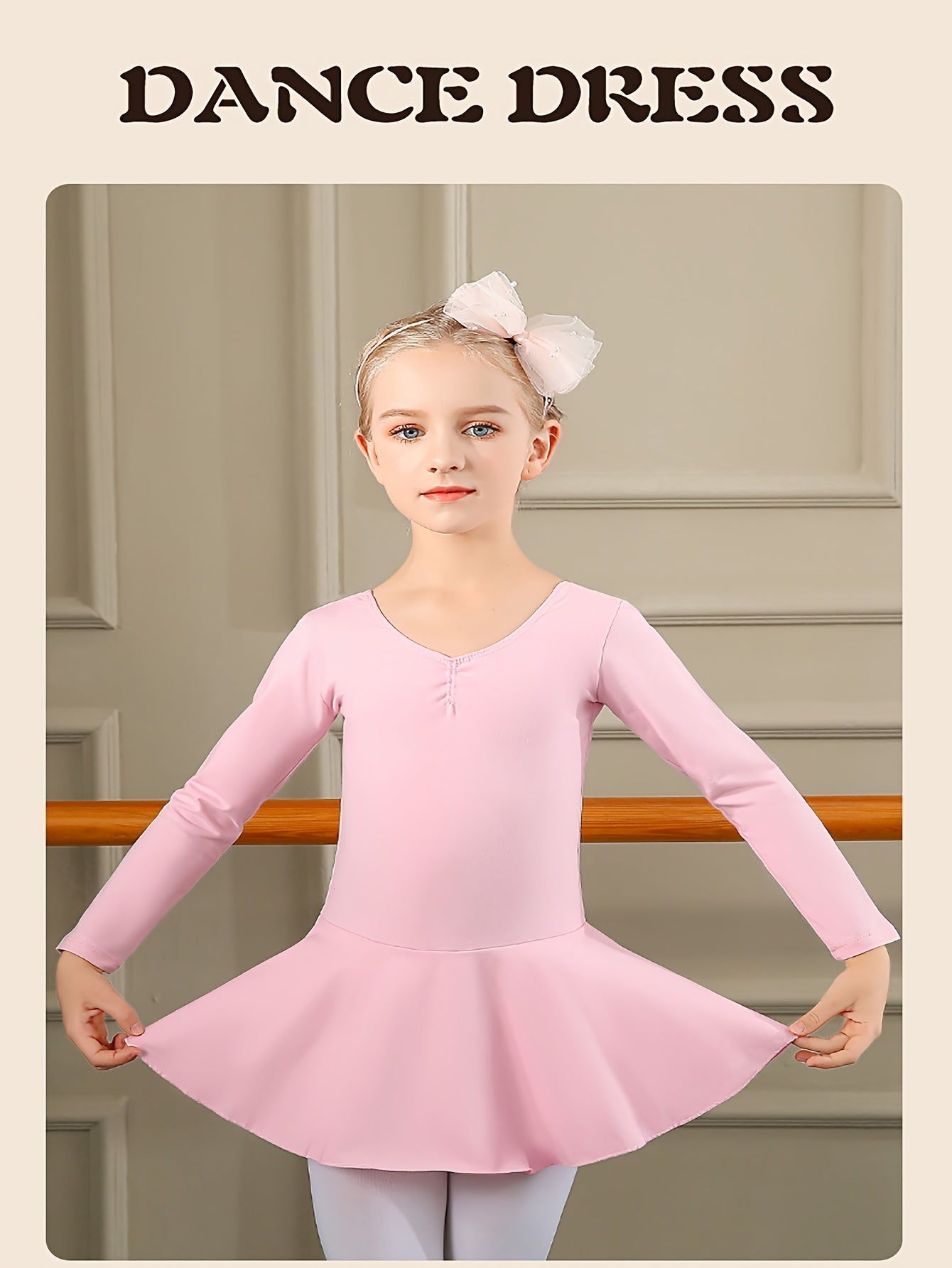 Girls Long Sleeve Ballet Leotard for Spring Fall