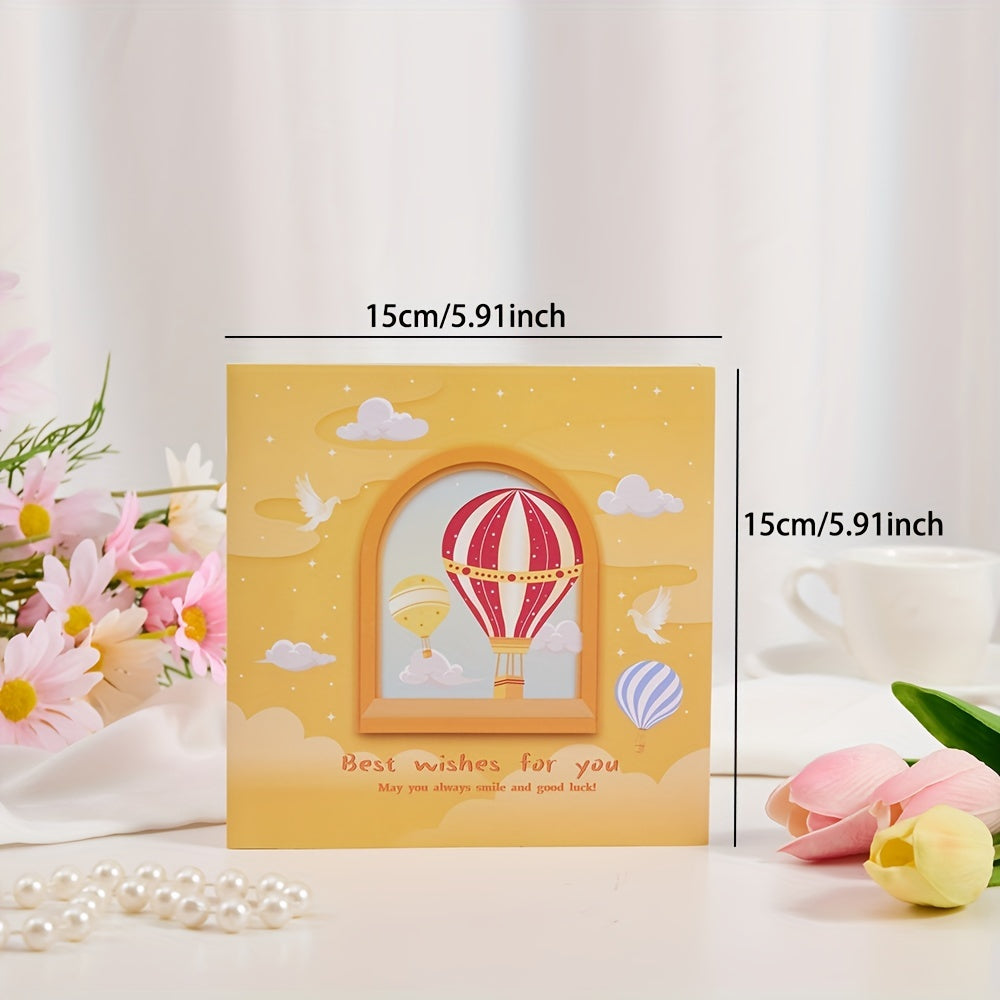3D Pop Up Hot Air Balloon Greeting Card - Perfect for Various Occasions