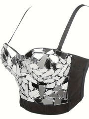 Rhinestone Decor Cami Corset Push Up Slimming Body Shaper