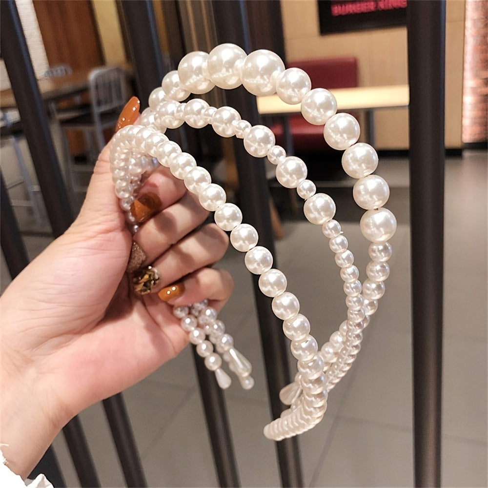 Faux Pearl Hairbands Bridal Hair Hoop Wedding Hair Accessories