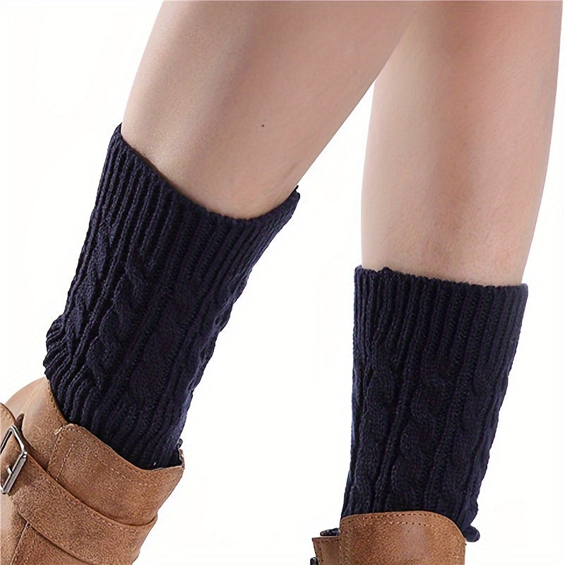 Twist Knit Leg Warmers Short Women's Stockings