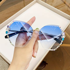 Rhinestone Gradient Sunglasses for Women UV400