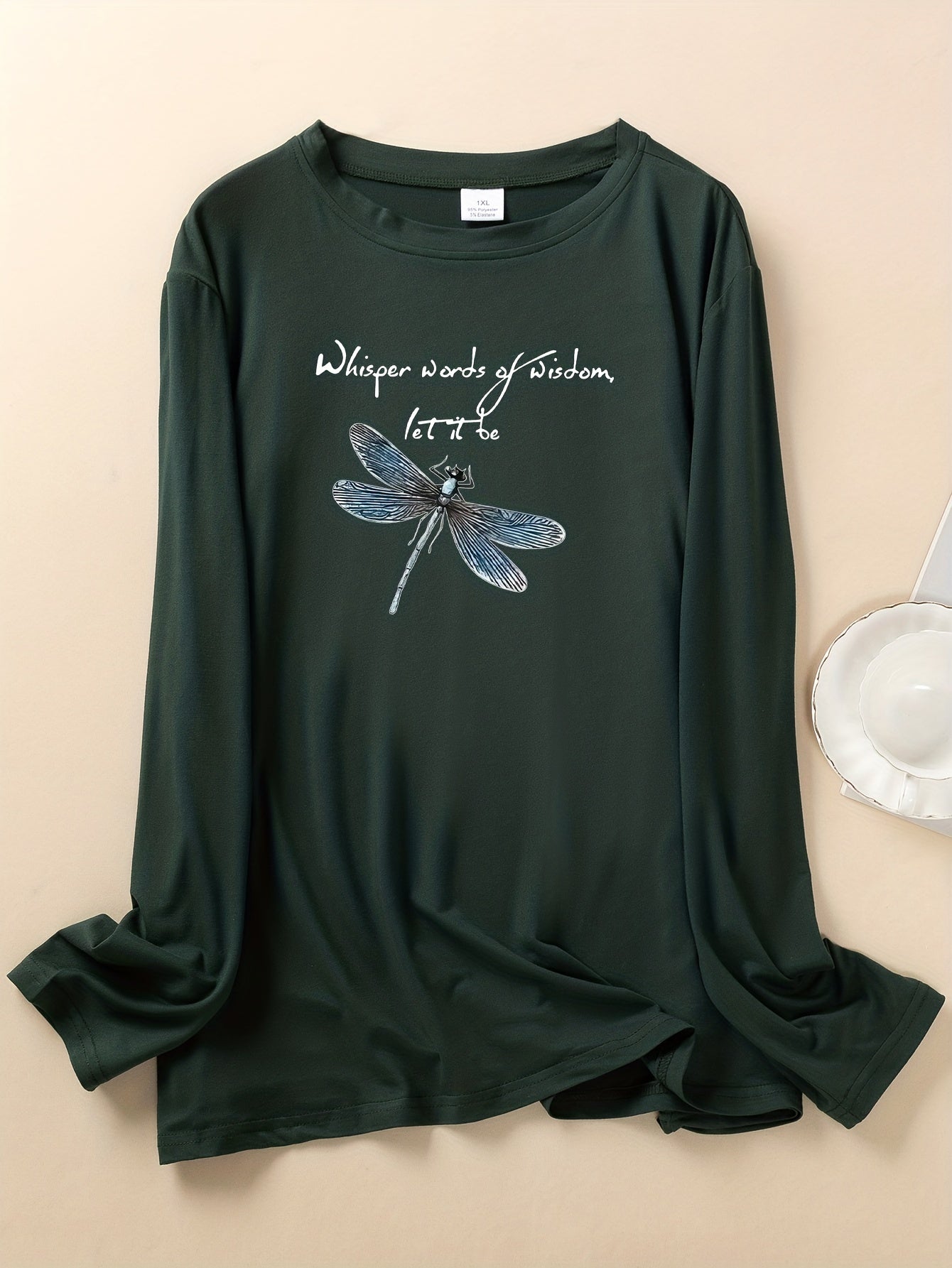 Dragonfly Print Long Sleeve Pajama Top