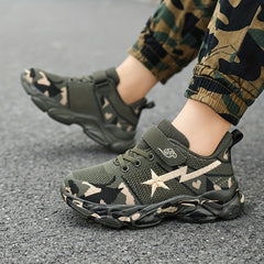 Boys Camo Woven Shoes Breathable Non-slip Sneakers