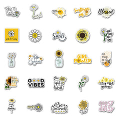 Cute Daisy Slogan Sticker Pack for Personalizing Items