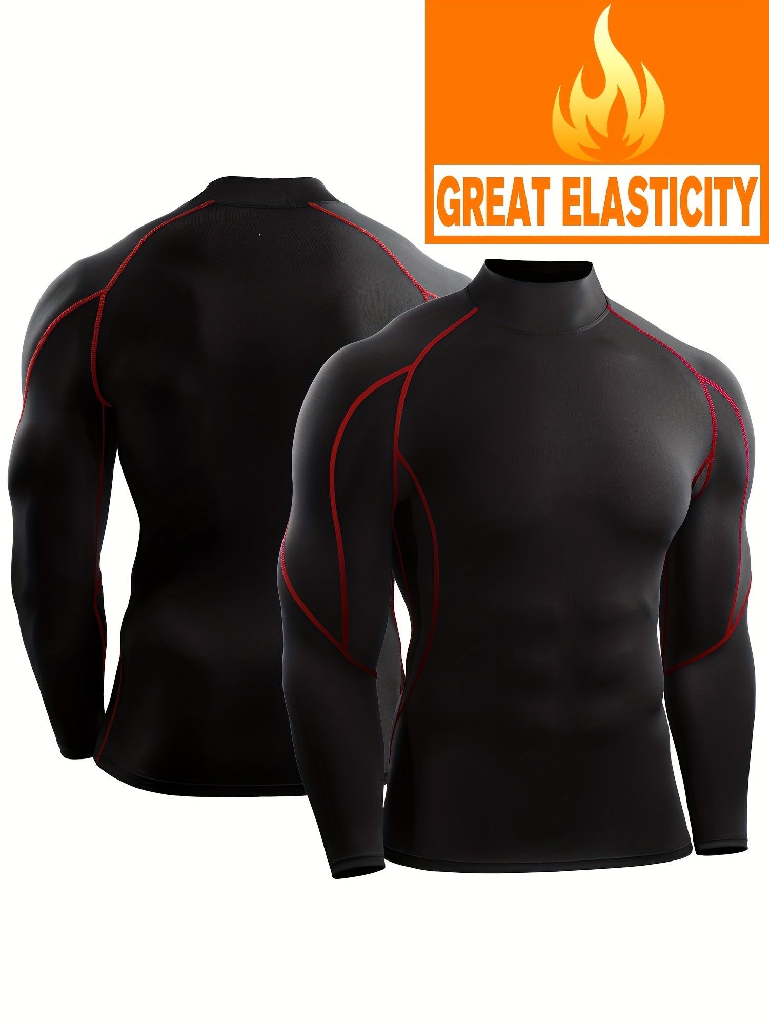 Men's Compression Workout Shirt High Stretch Moisture Wicking Base Layer