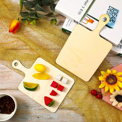 6pcs Mini Wooden Cutting Board Handle Paddle Small Kitchen Serving Board