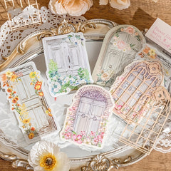 15 Sheets Retro Flower Window Diary DIY Material Collage Card Flower Space Yard