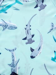 Boys Cartoon Shark Swimwear Set for Beach Vacation