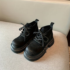 Women's Chunky Motorcycle Boots Lace Up Outdoor Shoes
