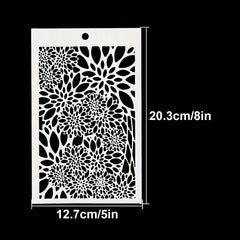 Small Floral Background Stencils - DIY Art Stencils for Painting - 20x12cm