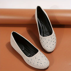 Rhinestone Flat Shoes Slip On Low Top Casual Non slip Shoes