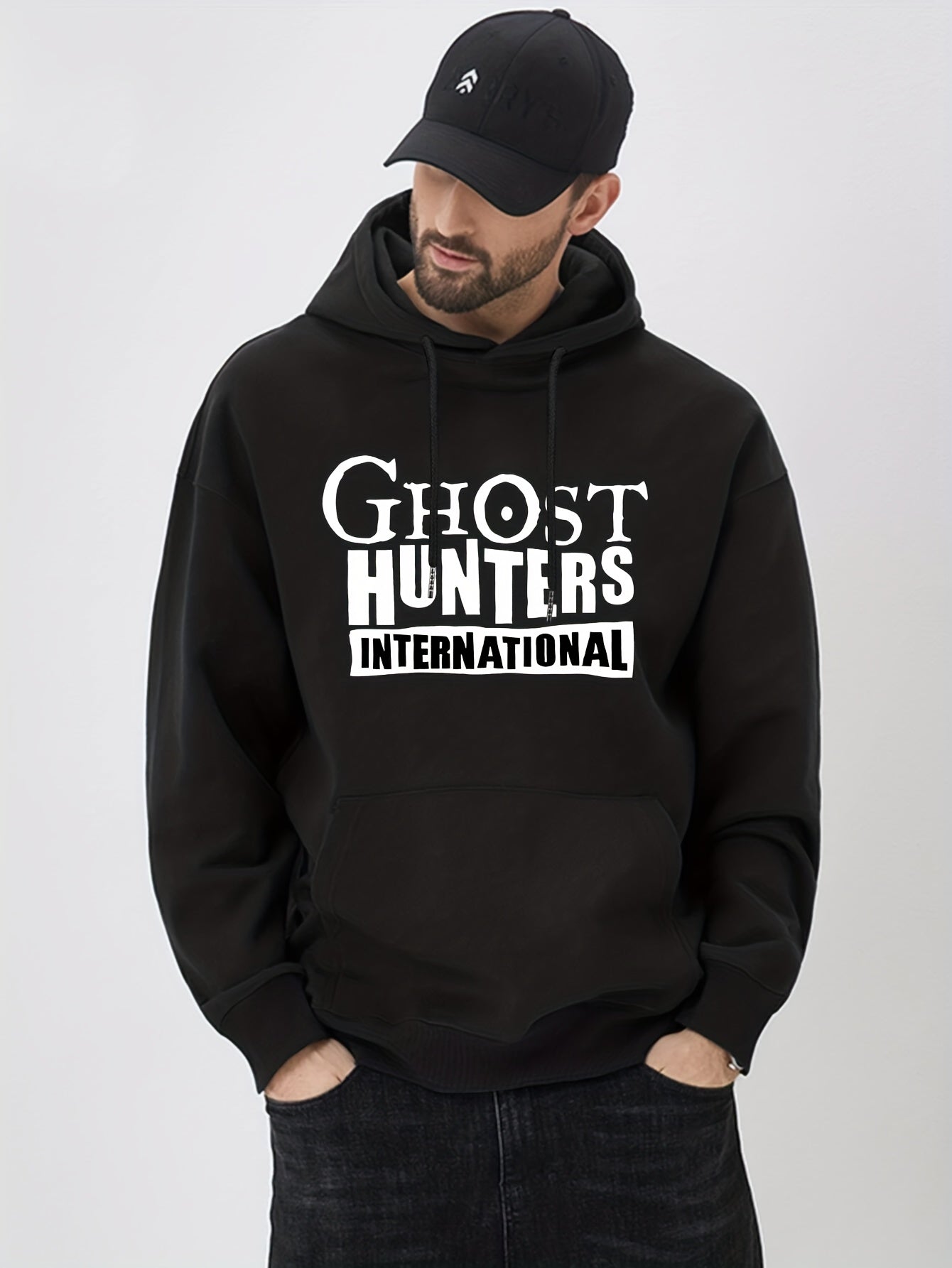 GHOST HUNTER Hoodie Men's Casual Graphic Pullover Hooded Sweatshirt