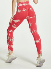 Tie Dye Yoga Workout Pants Stretch Sports Running Fitness Training Leggings