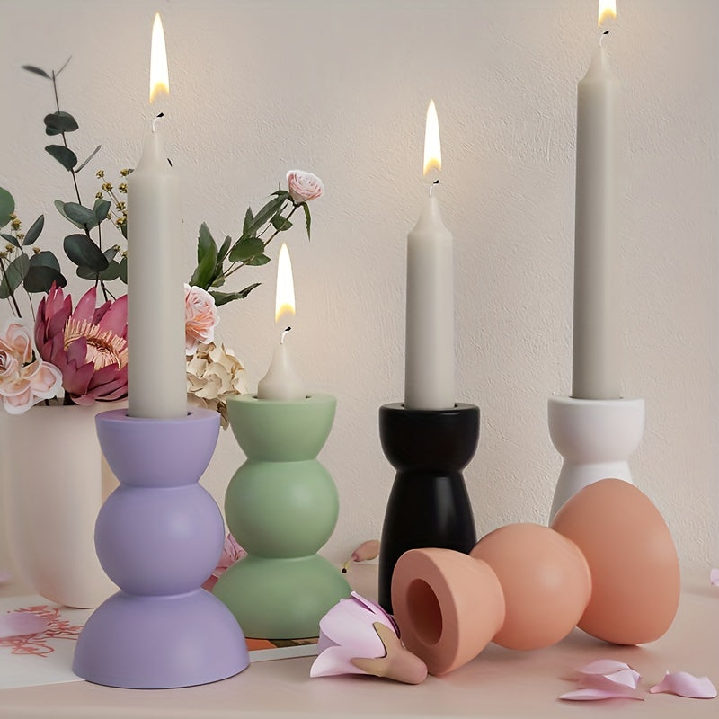 Concrete Semi Circular Candle Holder Silicone Mold DIY Gypsum Home Decor