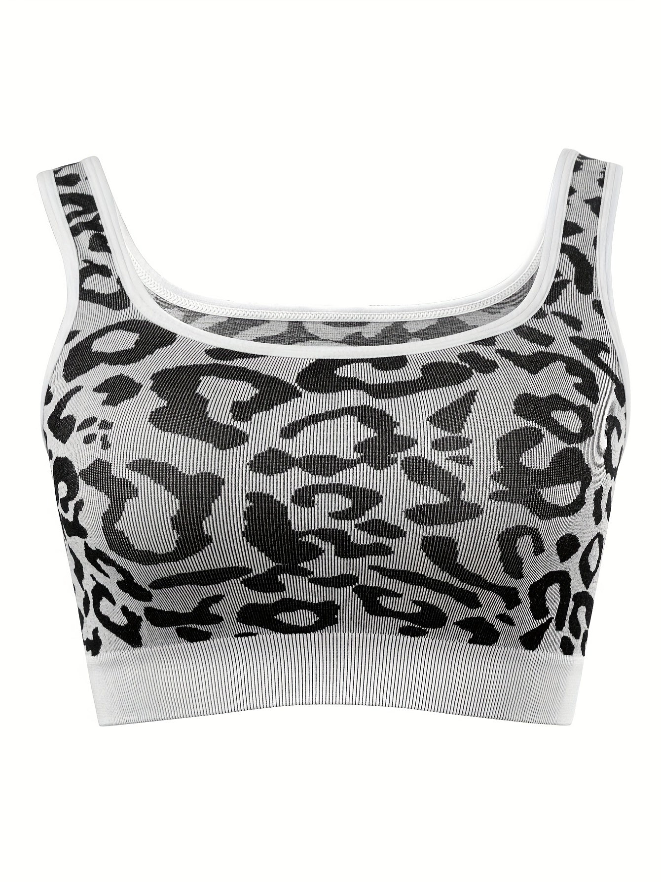 Leopard Seamless Tank Crop Top Backless Sleeveless Top Women's Lingerie