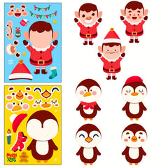 3pcs Christmas Face Changing Stickers Santa Claus DIY Waterproof Stickers