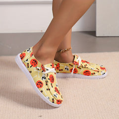 Halloween Pumpkin Print Flat Lightweight Skate Shoes