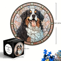 168pcs Round Jigsaw Puzzle for Adults - Cat & Floral Design - 14 Inches
