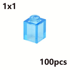 MOC Transparent Building Blocks Clear 1x1 1x2 2x2 2x4 Concave Parts