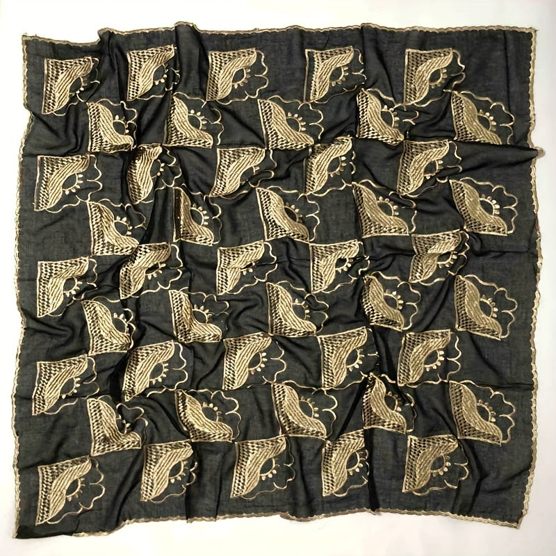 National Style Embroidered Square Scarf Vintage Travel Sunproof Pack Turban