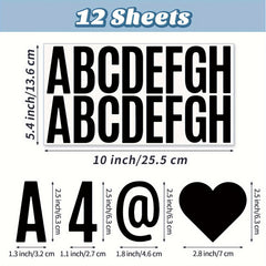 12pcs Large Letter Stickers Self Adhesive Vinyl Alphabet Number Stickers